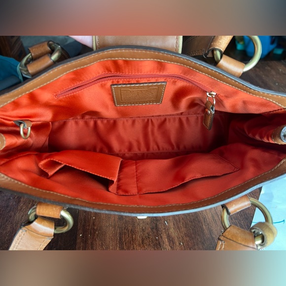 Coach Hampton’s Signature Stitched Carryall Flap Satchel - Picture 8 of 10